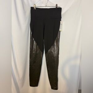 Old Navy Women’s Black and Silver High-Waisted Leggings Size Small